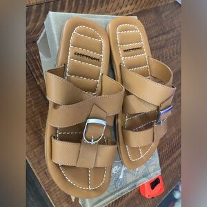 NWT Free People Sloan Buckle Sandal in Cinnamon Clay - Size 8.5
